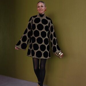 ASOS Black and Gold Circle Pattern Dress